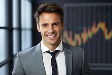 Caucasian Male Financial Advisor Background Good Looking Generative AI
