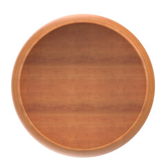 3D rendering illustration of an empty wooden bowl