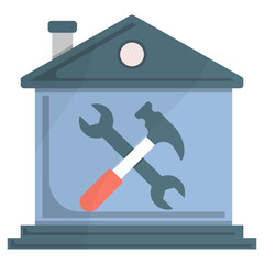 Compact Living space Repairs concept, renew or rebuild in good condition vector icon design, Handyman Service symbol, House Repairing sign, Civil Engineering and Building Contractor stock illustration