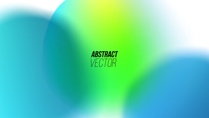 Blurred blue and green bubbles. Abstract background with vibrant color gradient round shapes. Vector illustration.