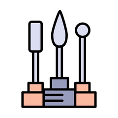 Milling cutter for manicure color icon isolated on white background. Apparatus for manicure. Manicure tools. Flat vector isolated on white background