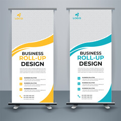 Modern roll up banner template, Standee template, X-banner template, Flag banner. vertical, abstract background, pull up design, modern x-banner, rectangle size.