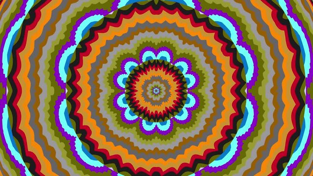 Mandala for festival of light. 4K mandala. Geometry ethnic pattern animation. Abstract background. Loop footage kaleidoscope .