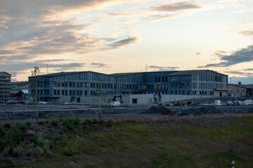 Fototapeta premium The new Police Station in Kiruna, Swedish Lapland. Taken 20 JULY, 2023.