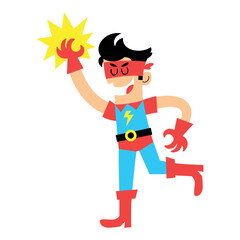 vector superhero man cartoon illustration isolated
