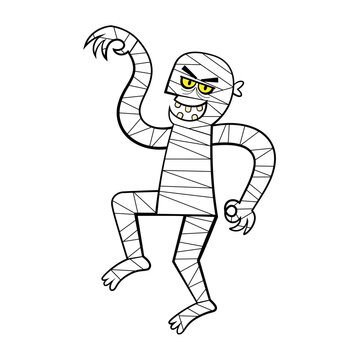 vector mummy man cartoon illustration isolated