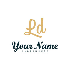 Letter LD logo design vector. Luxury LD logo design template concept