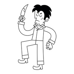 vector murderer mask cartoon halloween illustration isolated