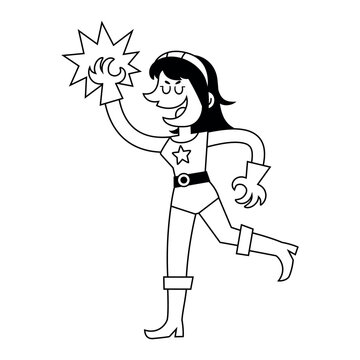vector super heroine cartoon illustration isolated