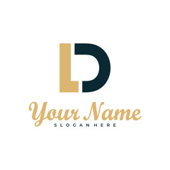 Fototapeta Letter LD logo design vector. Luxury LD logo design template concept obraz