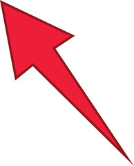 Red colored arrows outline icon, Arrow symbol isolated on white background. Best use for social media, marketing, advertisement and direction.