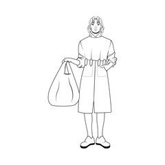 WOMEN YOUNG CHARACTERS MOCKUP TSHIRT ISOLATED CARTOON VECTOR