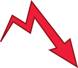 Red colored arrows outline icon, Arrow symbol isolated on white background. Best use for social media, marketing, advertisement and direction.