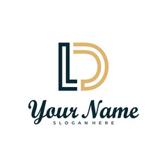 Letter LD logo design vector. Luxury LD logo design template concept
