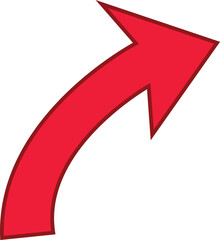 Red colored arrows outline icon, Arrow symbol isolated on white background. Best use for social media, marketing, advertisement and direction.