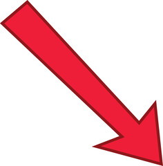 Red colored arrows outline icon, Arrow symbol isolated on white background. Best use for social media, marketing, advertisement and direction.