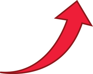 Red colored arrows outline icon, Arrow symbol isolated on white background. Best use for social media, marketing, advertisement and direction.