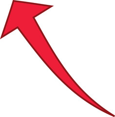 Red colored arrows outline icon, Arrow symbol isolated on white background. Best use for social media, marketing, advertisement and direction.