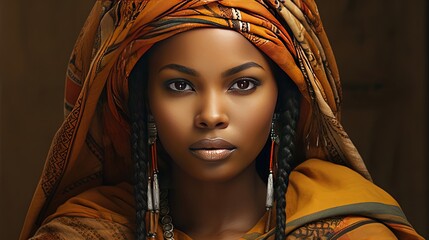 Potrait Beautiful African Woman