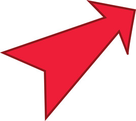 Red colored arrows outline icon, Arrow symbol isolated on white background. Best use for social media, marketing, advertisement and direction.