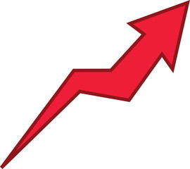 Red colored arrows outline icon, Arrow symbol isolated on white background. Best use for social media, marketing, advertisement and direction.