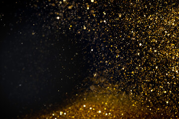 Fototapeta na wymiar Abstract background Sparkle bokeh Gold Glitter and elegant for Christmas and Happy new year