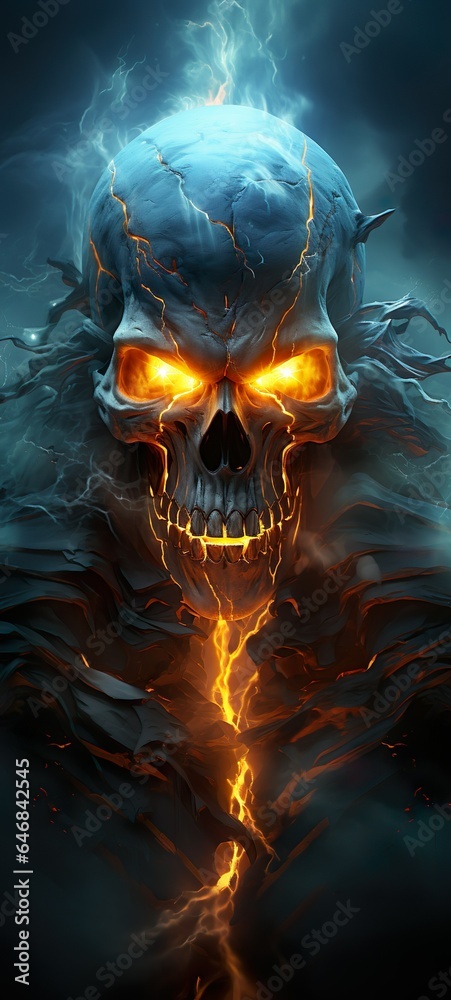 Wall mural skull background for iphone made with ai generative