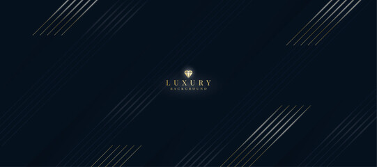 Luxurious dark blue background with sparkling gold and glitter. modern elegant abstract background