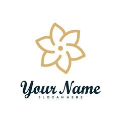 Elegant Rose Flower logo design vector. Minimalist Rose Flower logo design template concept