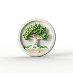 Tree mascot for a company 3D logo. Generative AI