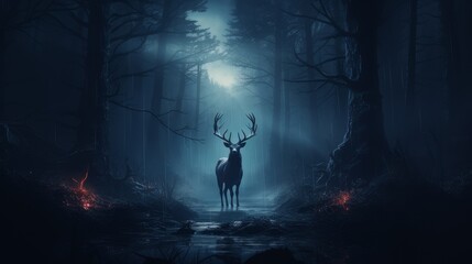 Fototapeta premium deer at night