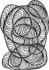 Wavy line art, curved smooth design. Abstract wavy loop on white background isolated. EPS 10 vector illustration.