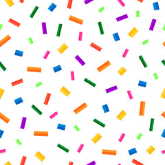 Confetti seamless background in bright color