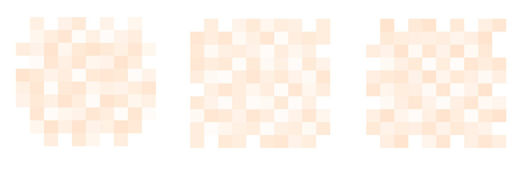 Set with censor pixel bar for face in beige and pink color