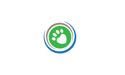 Paw love animal logo design