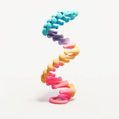 DNA Molecule mascot for a company 3D logo. Generative AI