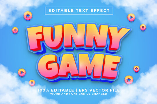 Premium Vector  Funny games 3d text effect