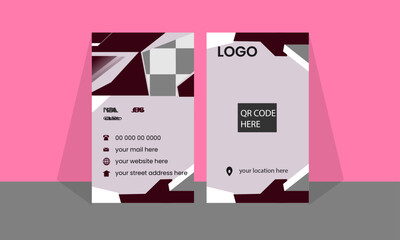 Naklejka premium Modern shape with abstract sided creative business card template. business card design with gold style minimalist print and landscape orientation.