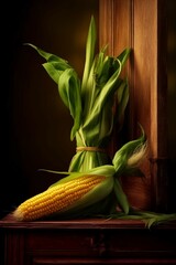 a freshly picked ear of corn