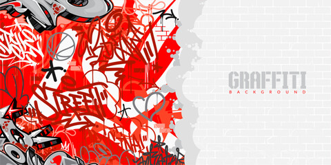 Abstract Urban Style Hiphop Graffiti Street Art Vector Illustration Background Template © Anton Kustsinski