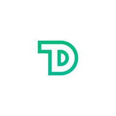 TD Initial Logo Design. Letter TD Symbol