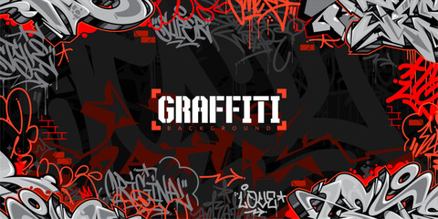 Abstract Urban Style Hiphop Graffiti Street Art Vector Illustration Background Template