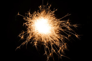 sparkler on black background