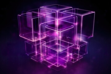 Transparent layers Disperse cube not too many abstract background.