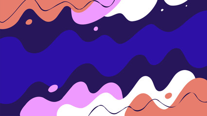 Color waves. Abstract flowing liquid shapes. Dynamic colored splashes background. Vector illustration.