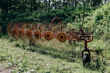 Vicon six wheel hay rake in Schwangau, Germany