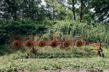 Vicon six wheel hay rake in Schwangau, Germany