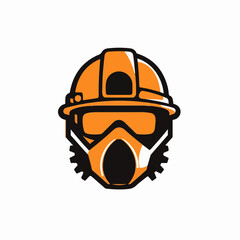 double exposure of safety helmet and gear logo