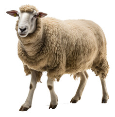 Fototapeta premium Sheep isolated on the transparent background PNG.