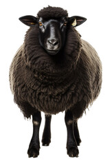 Black sheep isolated on the transparent background PNG.